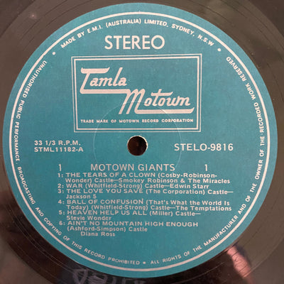 Various Artists - Motown Giants Vinyl LP (Used)