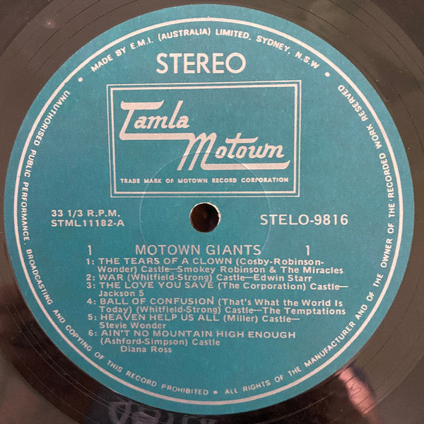 Various Artists - Motown Giants Vinyl LP (Used)