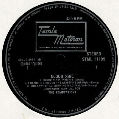 Temptations - Cloud Nine Reissue Vinyl LP (Used)