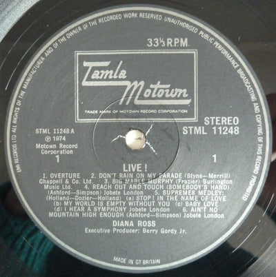 Diana Ross - Diana Ross Live Vinyl LP (Used)
