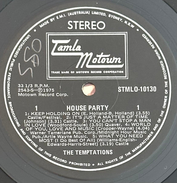 Temptations - House Party Vinyl LP (Used)