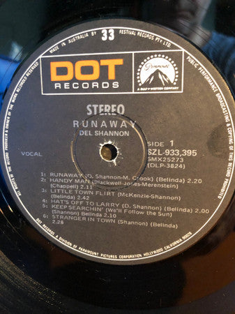 Del Shannon - Runaway Vinyl LP (Used)