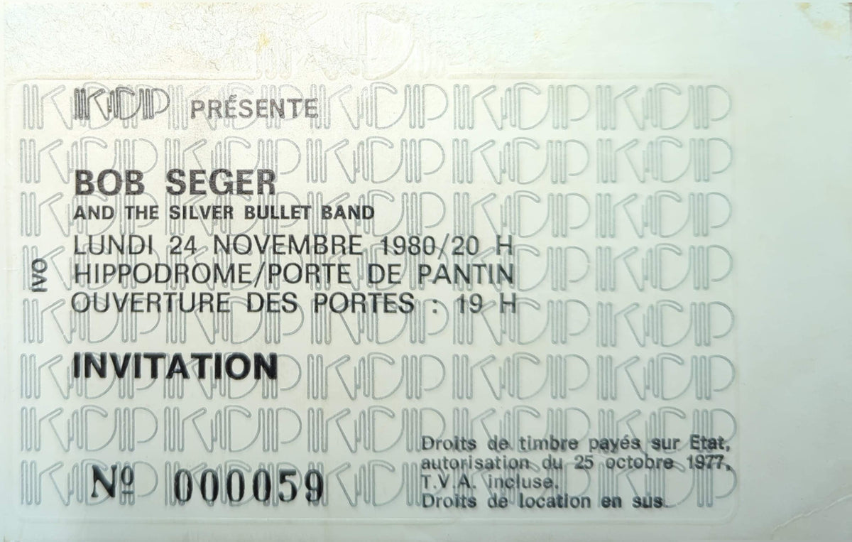 Bob Seger - 1980 Original Vintage Concert Ticket Seat #059