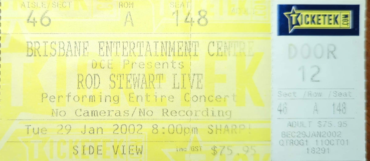 Rod Stewart - 2002 Original Vintage Concert Ticket Seat #A148