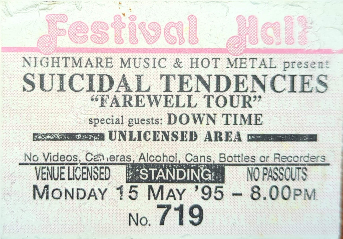 Suicidal Tendencies - 1995 Original Vintage Concert Ticket Seat #719