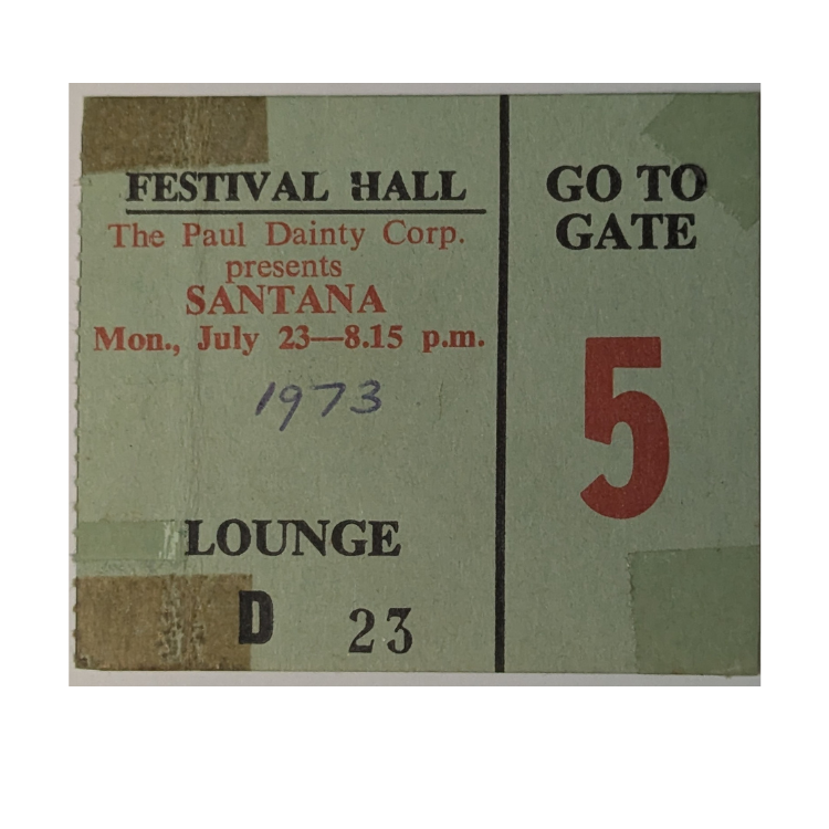 Santana - 1973 Tour Original Vintage Concert Ticket
