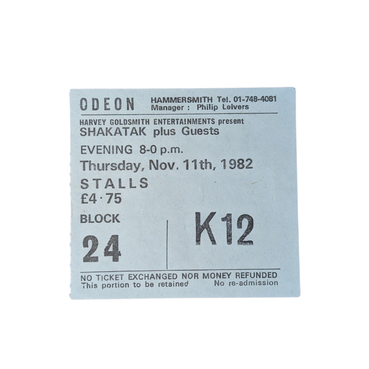 Shakatak - 1982 Tour Original Vintage Concert Ticket