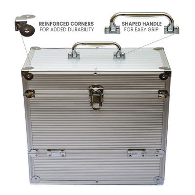 Retro Musique - Aluminium Record Storage Case Silver