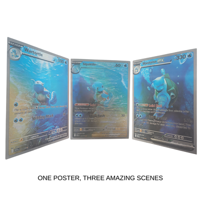 Various Pokemon Trading Cards - 3D Lenticular Poster