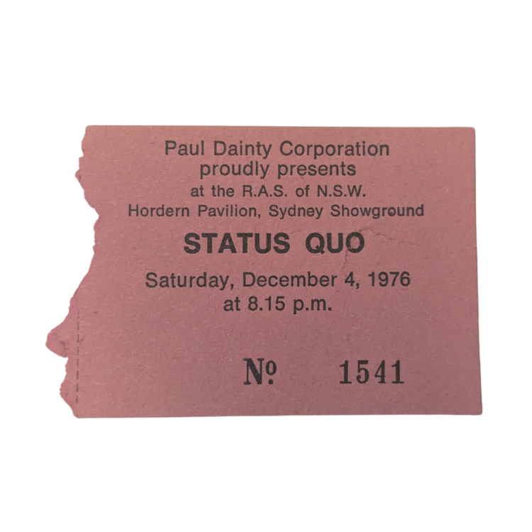 Status Quo -Blue For You Tour 1976 Original Vintage Concert Ticket