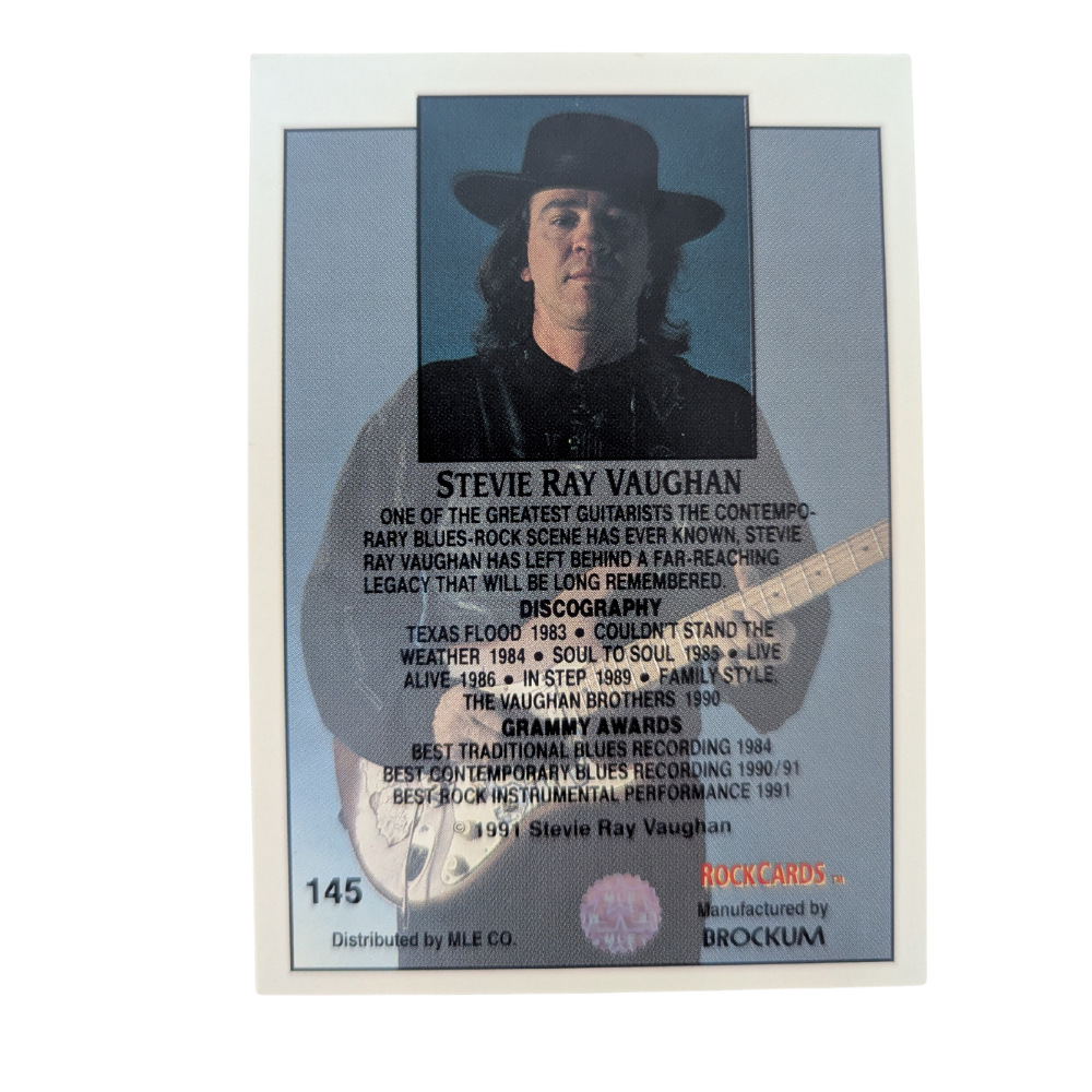 Stevie Ray Vaughan - Actual Photo & Collectable Card