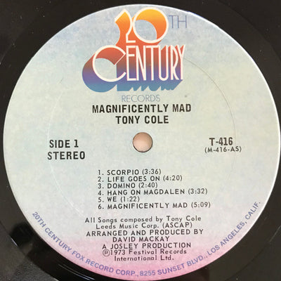 Tony Cole - Magnificently Mad Vinyl LP (Used)