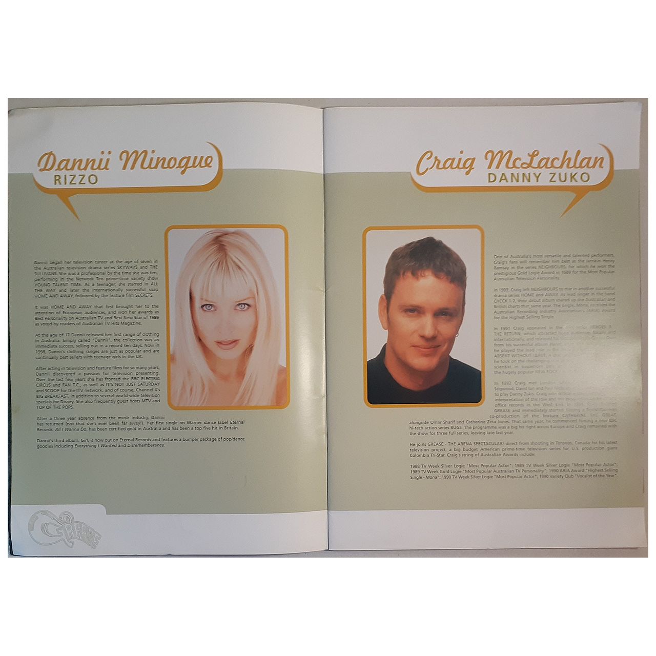 Grease Arena Spectacular - Original 1998 Program