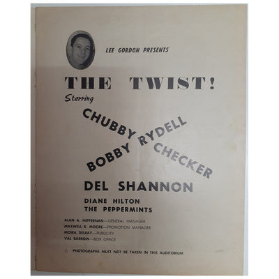 Chubby Checker & Bobby Rydell - Lee Gordon Presents The Twist Australian Original Tour 1962 Program