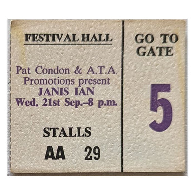 Janis Ian - 1976 Australian Original Concert Tour Program With Ticket