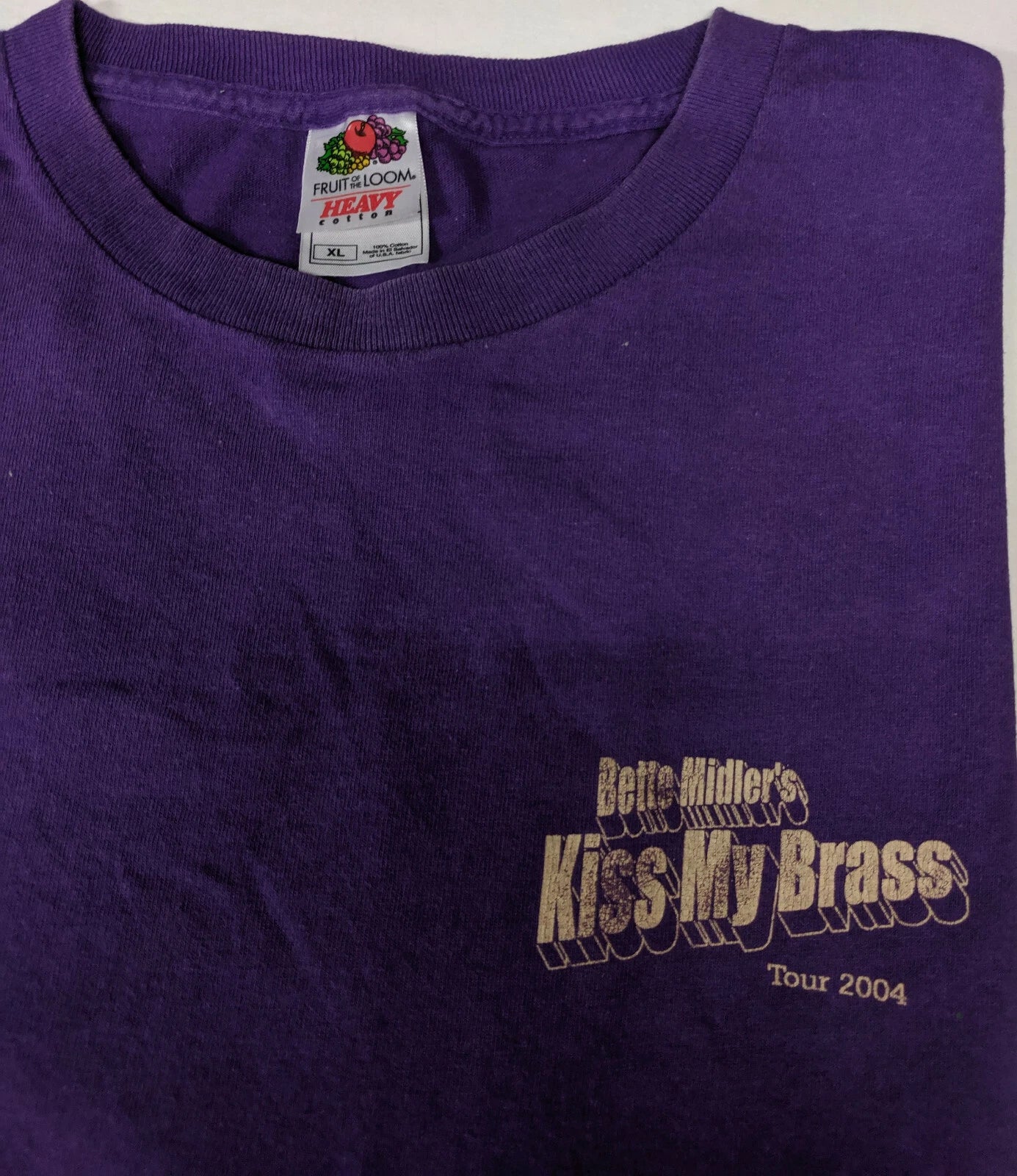 Bette Midler - Kiss My Brass Tour 2004 Original Vintage Concert T-Shirt Purple Size XL + 2005 VIP Lanyard + Backstage Pass