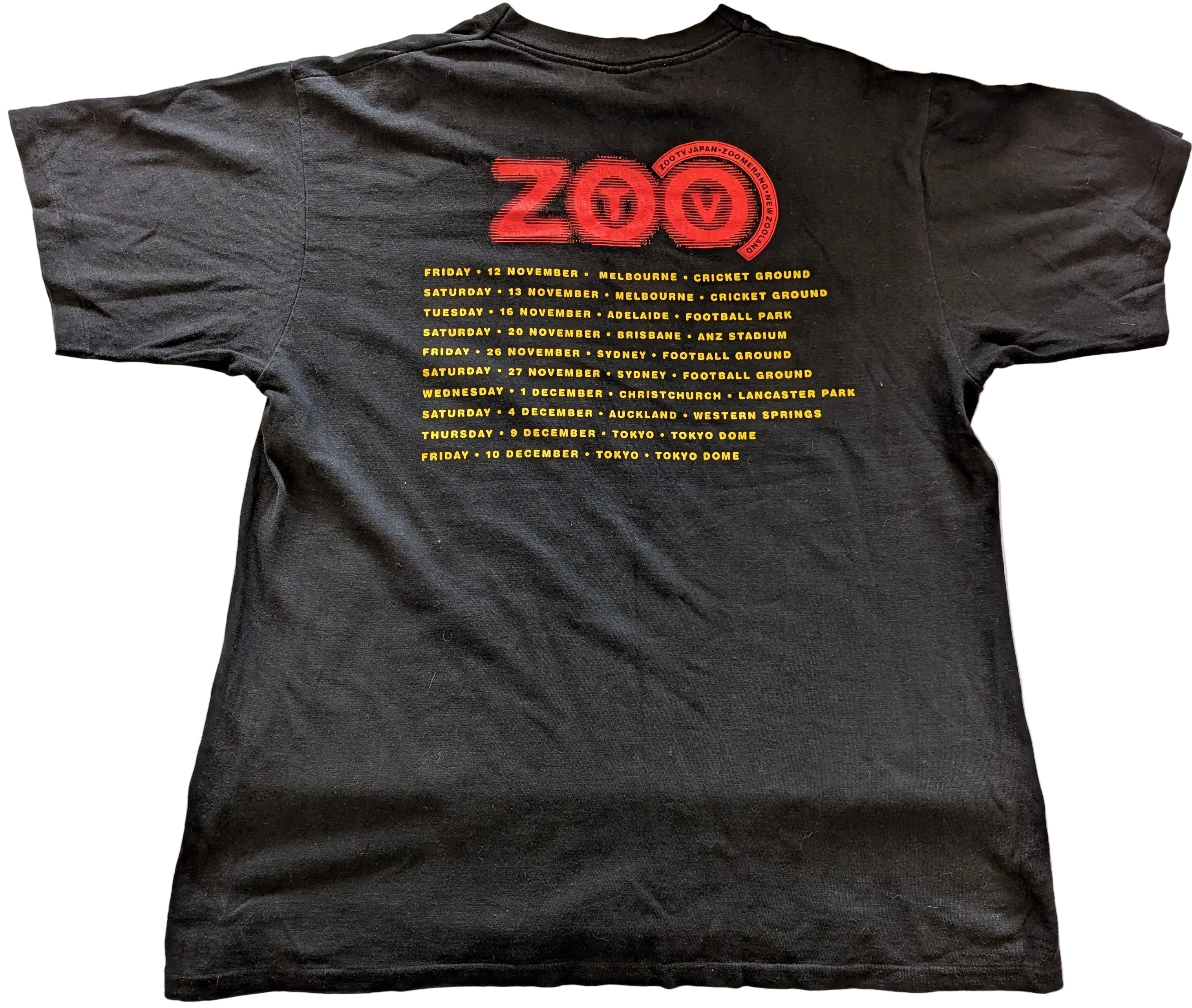 U2 - Zooropa  1993 Zoo TV Tour Original Vintage Concert  T-Shirt Black Size XL