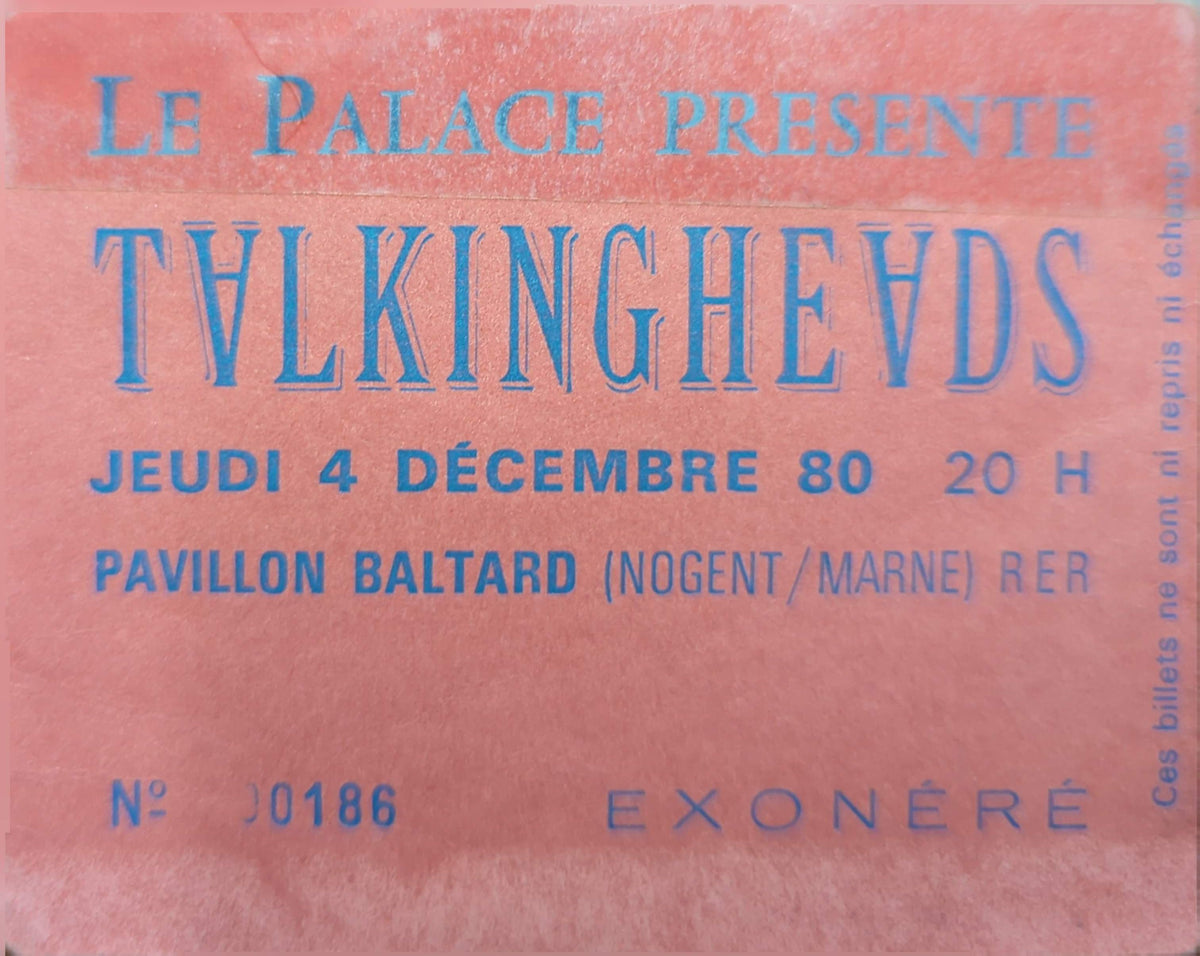 Talking Heads - 1980 Original Vintage Concert Ticket Seat #186