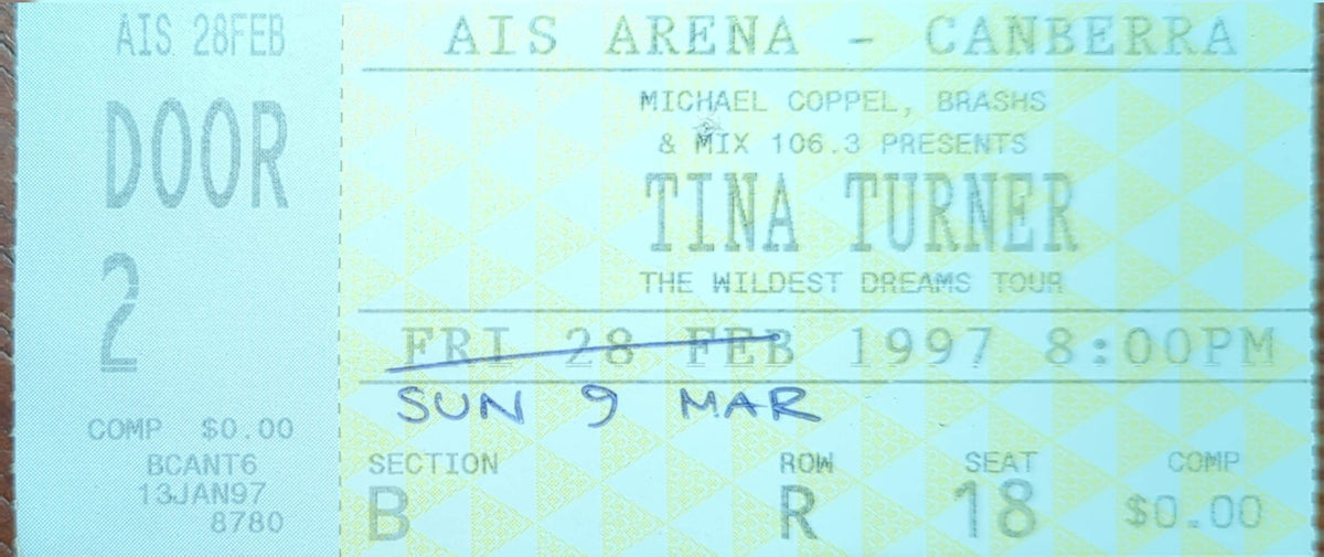 Tina Turner - 1997 Original Vintage Concert Ticket Seat #R18