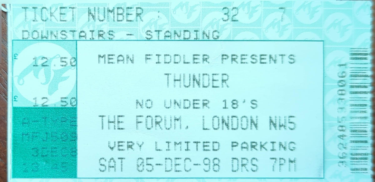 Thunder - 1998 Original Vintage Concert Ticket Seat #32