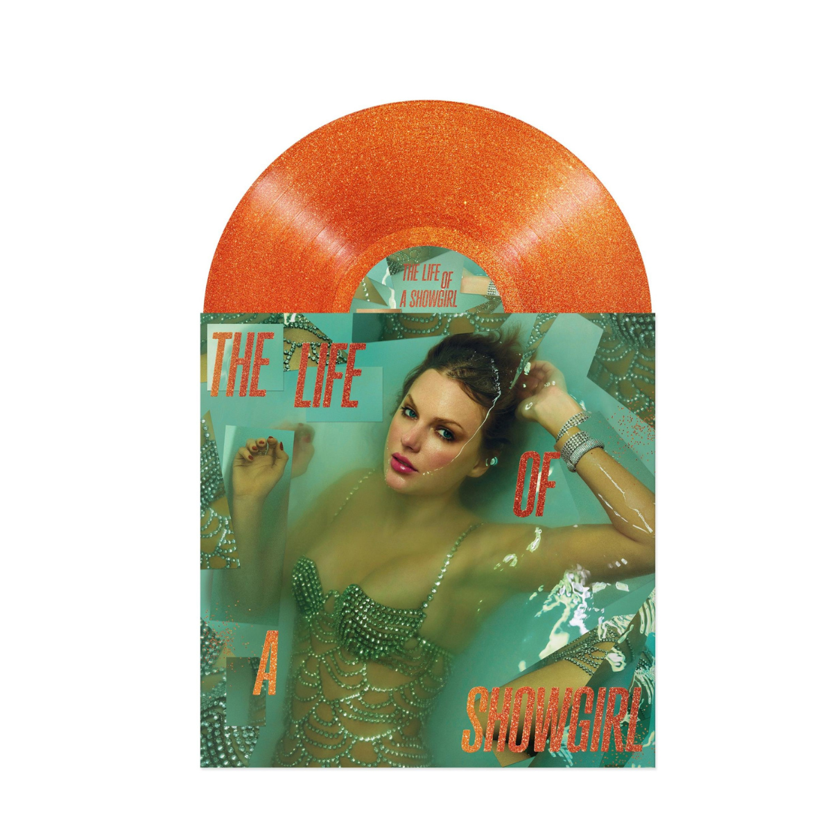 Taylor Swift - The Life Of A Showgirl Sweat & Vanilla Perfume Portofino Orange Glitter Coloured Vinyl LP