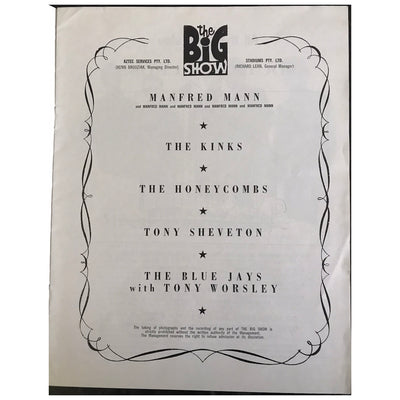 Various Artists -The Big Show January 1965 Australia Original Concert Tour Program