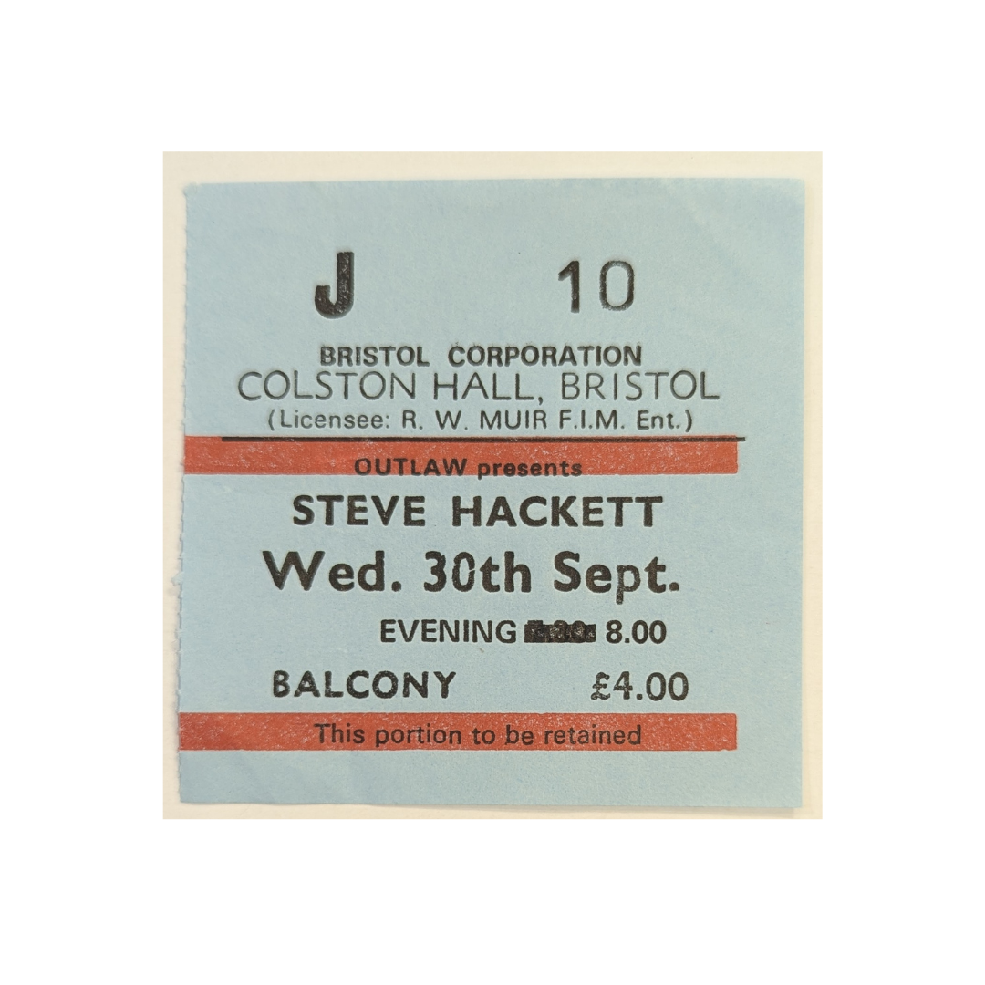 Steve Hackett - Cured Tour 1981 Original Vintage Concert Ticket Seat J - 10