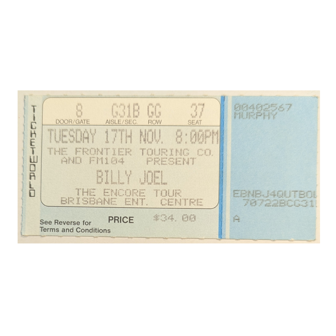 Billy Joel - The Encore Tour 1987 Original Vintage Concert Ticket Night Two