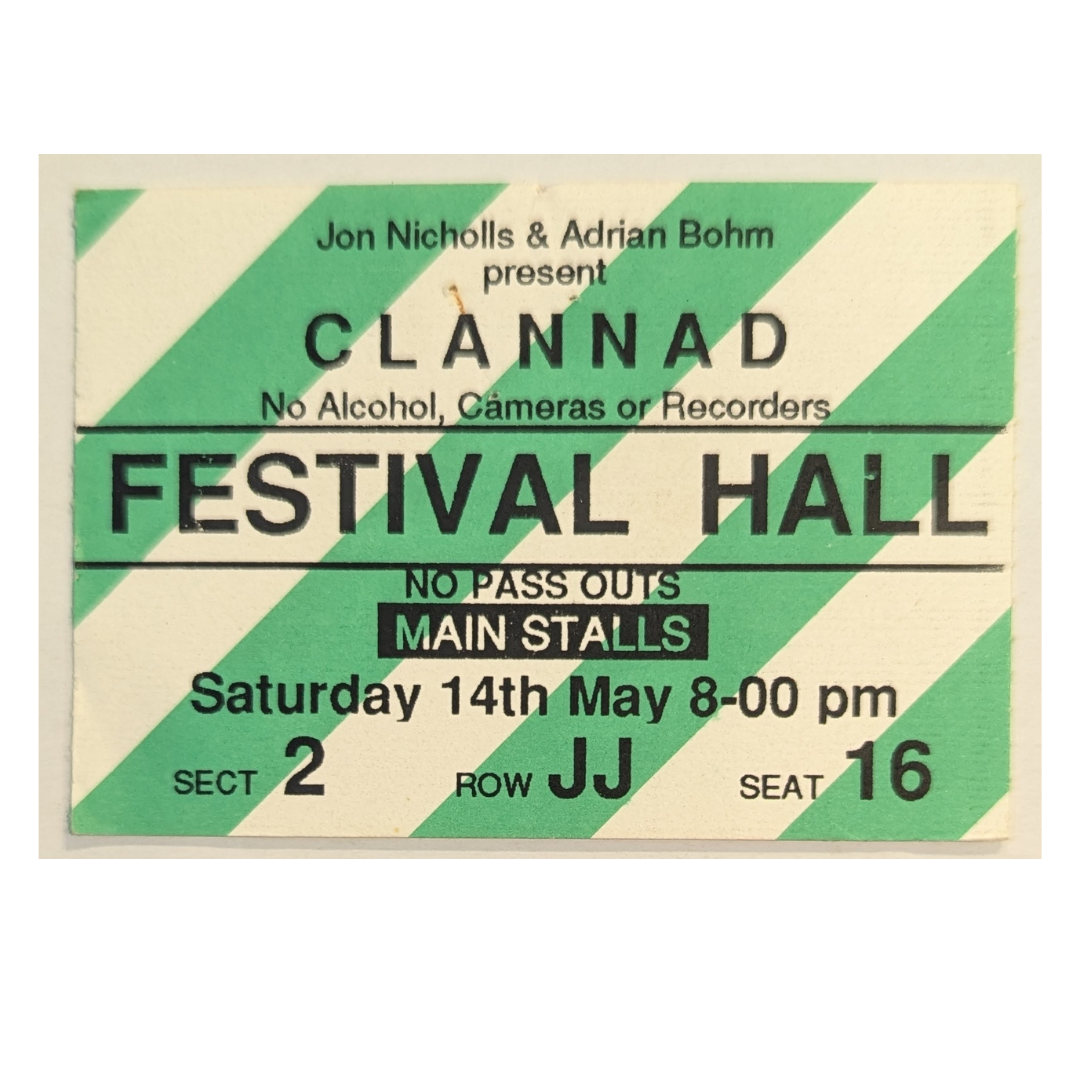 Clannad - 1988 Tour Original Vintage Concert Ticket