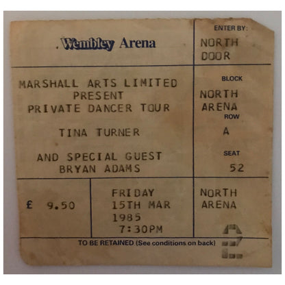 Tina Turner - Private Dancer Tour 1985 Europe & UK Original Concert Tour Program With Ticket