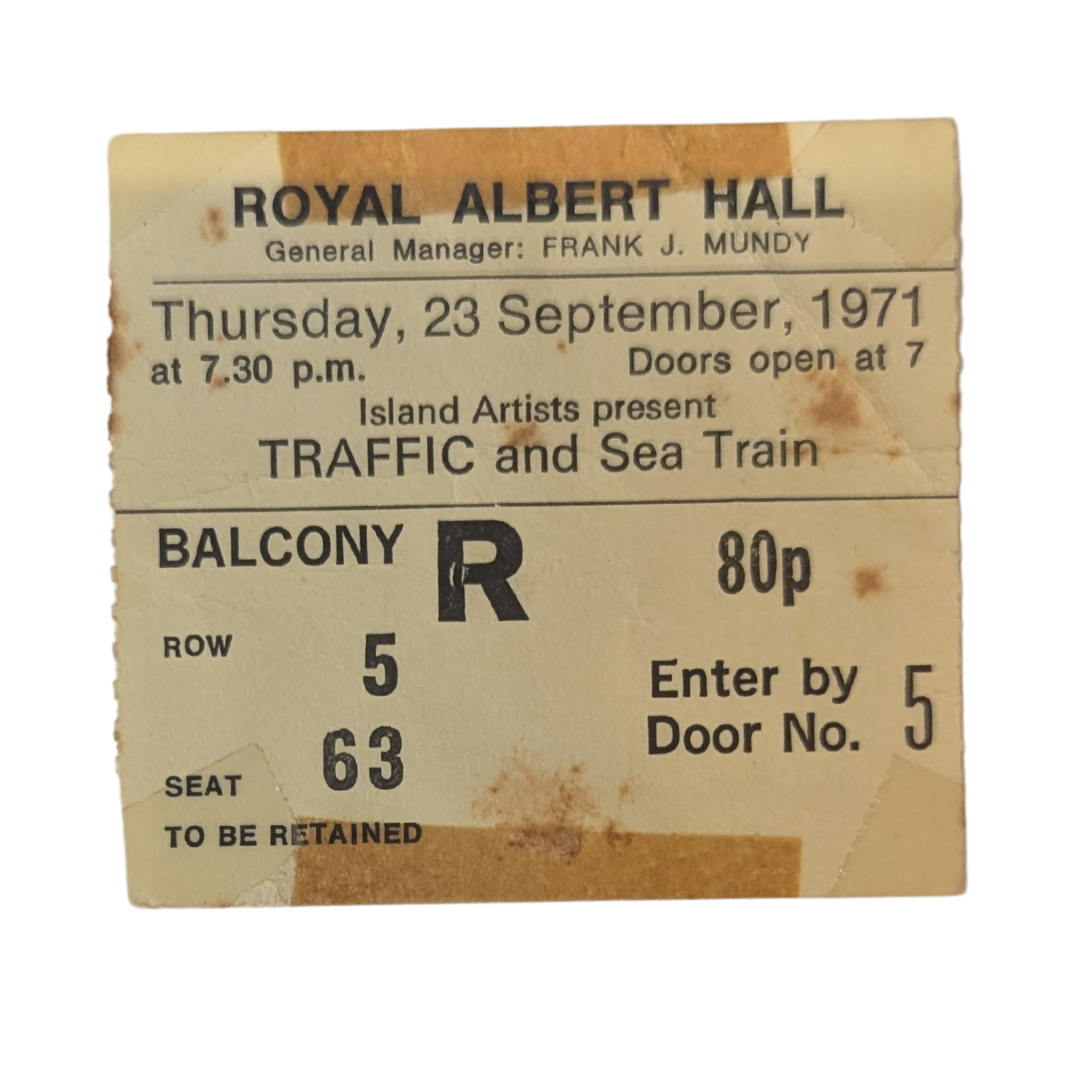 Traffic And Sea Train - 1971 Tour Original Vintage Concert Ticket