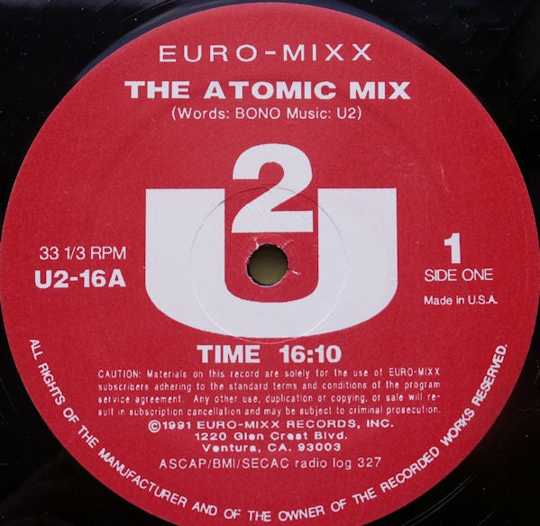 U2 - The Atomic Mix 12" Vinyl Single (Used)