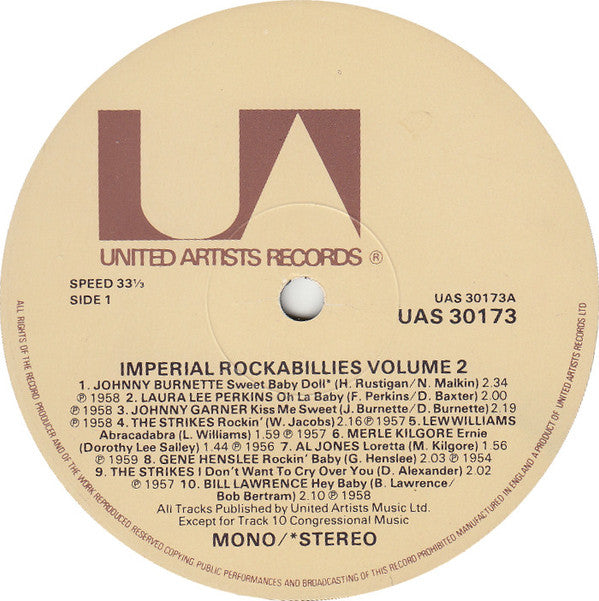 Various Artists - Imperial Rockabillies (Volume Two) Vinyl LP (Used)