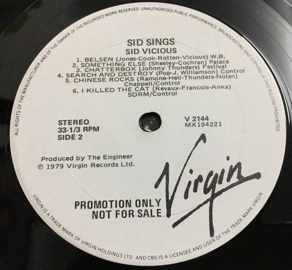 Sid Vicious - Sid Sings Vinyl LP (Used)