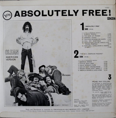 Mothers Of Invention - Absolutely Free Vinyl LP (Used)