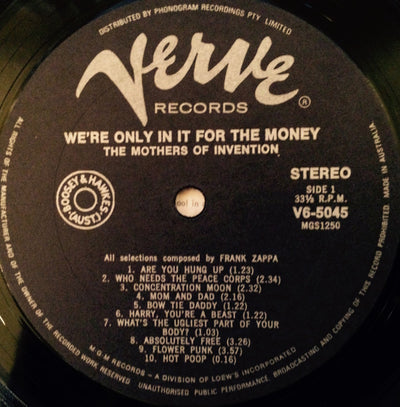 Mothers Of Invention - We're Only In It For The Money Vinyl LP (Used)