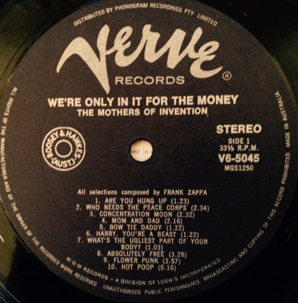 Mothers Of Invention - We're Only In It For The Money Vinyl LP (Used)