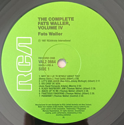 Fats Waller - The Complete Fats Waller Volume IV Vinyl 2LP (Used)