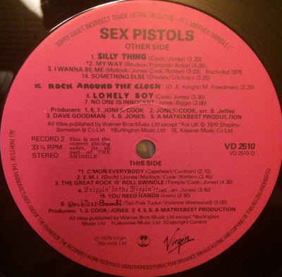 Sex Pistols - The Great Rock 'N' Roll Swindle Vinyl 2LP (Used)