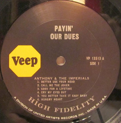 Little Anthony & Imperials - Payin' Our Dues Vinyl LP (Used)