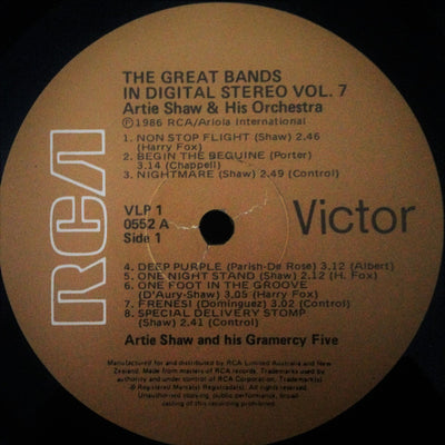 Artie Shaw - Great Bands In Digital Stereo Vol. 7 Remastered Vinyl LP (Used)