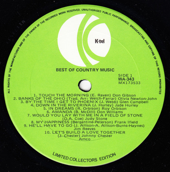 Various Artists - Best Of Country Music Limited Edition Vinyl LP (Used)