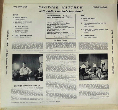 Brother Matthew & Eddie Condon's Jazz Band - Brother Matthew With Eddie Condon's Jazz Band Vinyl LP (Used)