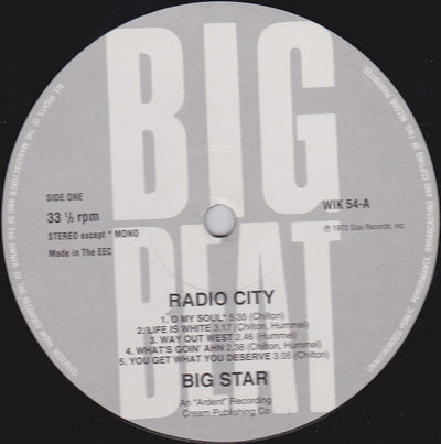 Big Star - Radio City Original Vinyl LP (Used)