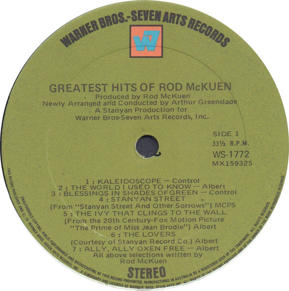 Rod McKuen - Greatest Hits Of Rod McKuen Vinyl LP (Used)