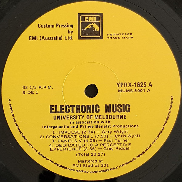 Various Artists - Electronic Music University Of Melbourne Vinyl LP (Used)