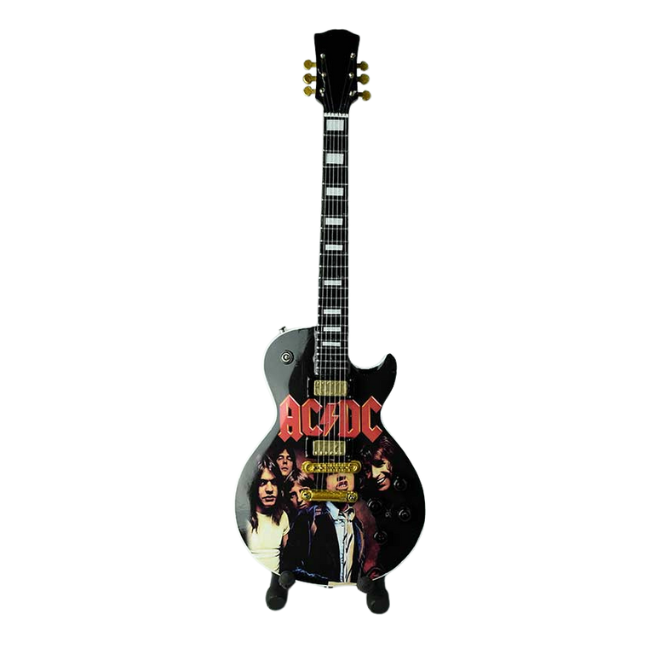 AC/DC - AC/DC Logo and Band Miniature Guitar
