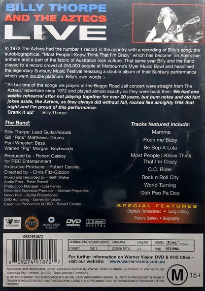 Billy Thorpe & The Aztecs – Live: Jailhouse Rock DVD