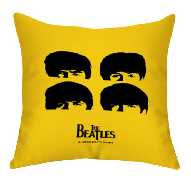 Beatles - Yellow Hard Days Night Canvas Style  Cushion