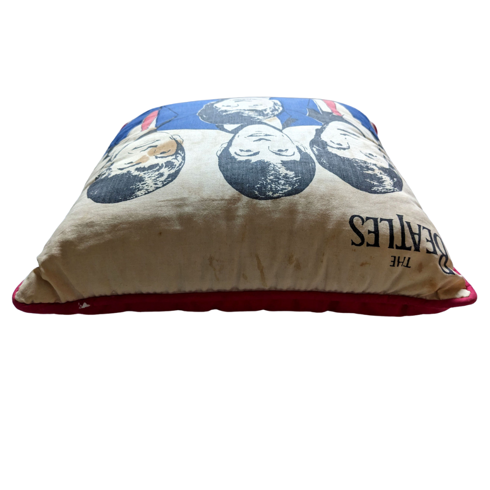 Beatles - Original 1964 Nordic House Pillow With Red Back & Two Tags
